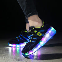 Boys' Invisible Belt Wheel Luminous Shoes