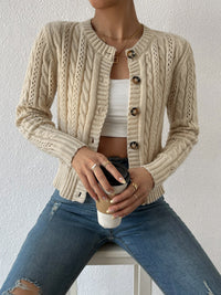 Sweater Women's Cardigan Round Neck Twist Long Sleeve Coat