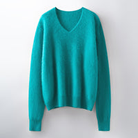 Versatile Loose-fitting Brushed Sweater In A Solid Color