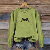 Loose Round Neck Pullover Animal Print Sweater