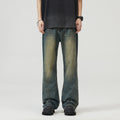 Retro Rust Blue Jeans Men's Loose Mop