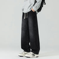 Men's Loose-fit Straight-leg Patchwork Jeans