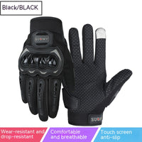 Men's Full Finger Case Drop-resistant Touch Screen Breathable Motorbike Gloves