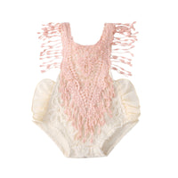 Children's Clothing European And American Style Comfortable Short Climbing Lace Color Block Lace Pattern Baby Triangle Jumpsuit