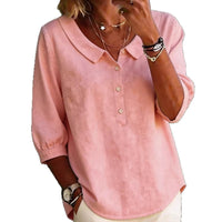 Women's Casual Lapel-Neck Pullover Shirt