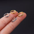 Double Row Geometric Pattern Stainless Steel Nose Ring Piercing Jewelry