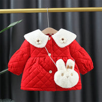Fleece-lined Warm Little Girl Cotton Padded Coat