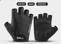 Half-fingered cycling gloves-non-slip and shock-absorbing-white-polyester-1 pair