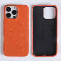 Lychee-pattern Genuine Leather Phone Case