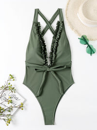 Bikini European And American Fungus One Piece Swimsuit
