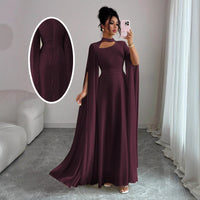 Womens Lace-Up Cloak Fit-and-Flare Dress