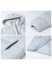 Mid-length 90 White Duck Down Puffer Coat With Hood Three-proof Jacket