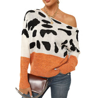 Womens Casual Loose-fitting Pullover Knit Top