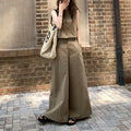 Fashionable Versatile Casual Top And Wide-Leg Pants Set For Women