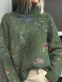 Women's Simple Printed Casual Coat Cardigan Sweater