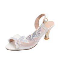 Summer New High Heel Sandals Stiletto Heel Rhinestone Buckle Sandals Fashion Sexy High Heels