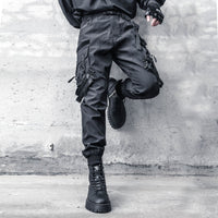 En's Spring Tactical Functional Wind Ribbon Paratrooper Pants