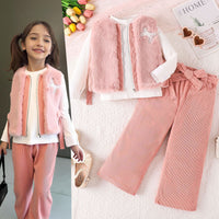 Winter Girls' Suit Pattern Solid Color