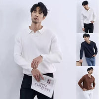 Men's Turn-down Collar Sweater Long Sleeve Knitwear