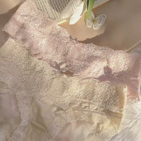 Women's Satin Mesh Lace Low Waist Underwear