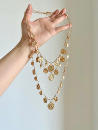 Geometric Round Pendant Multi-Layer Necklace For Women