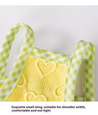 Heart Relief Texture Bow Suspenders Vest Small Dog