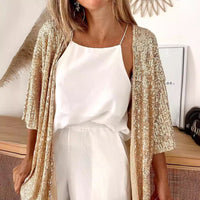 Women's Sequins Plus Size Baggy Coat