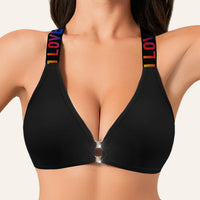 Letter Shoulder Strap Front Button Underwear