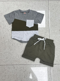 Stitching Short Sleeve Infant Children's Suit