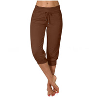 Women's Knitted Cropped Casual Slim-Fit Trousers
