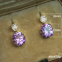 Simple Versatile Geometric Earrings With Purple Zircon