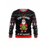Printed Long Sleeve Round Neck Christmas Top