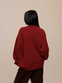 Christmas Red Couple's Sausage Dog Towel Embroidered Sweater