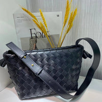 New Leather Large Capacity Woven Women's Messenger Shoulder Bag