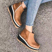 Platform Side Zipper Women's Shoes