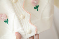 Girls' Fashion Personality Sweater Flower Cardigan