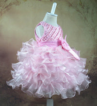 Girls' Bow String Beads Flower Princess Dress