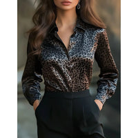 Casual Relaxed Fit Button Up Womens Blouse
