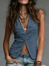 Women's Casual V-Neck Solid Color Tank Top