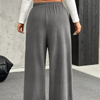 New Women's Drawstring-waist Straight-leg Casual Loose Pants