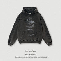 Washed-out Vintage Hooded Sweater For Men