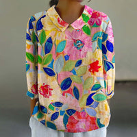Women's Loose Casual Graffiti Printing Shirt