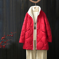 Autumn And Winter Lightweight Down Coat Women's Mid-length Fashionable Stylish Retro