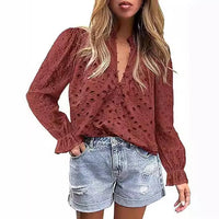 Women's Autumn Top Fashion Horn Long Sleeve Casual