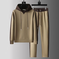 Men's Patchwork Hoodie Trousers Suit