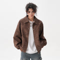 Retro Brown Couple Coat Loose Maillard Jacket Top