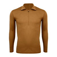 Gray Shell Quick-Dry Half-Zip Mens Outdoor Wool Long-Sleeve