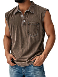 3D Digital Printing Men's Button Polo Shirt Short Sleeve
