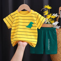 Children's Short-sleeved Suit Pure Cotton Clothing T-shirt Shorts Set