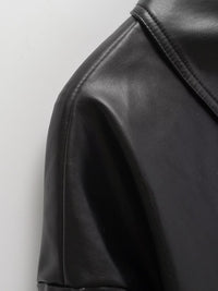 Women's Simple Imitation Leather Baggy Coat